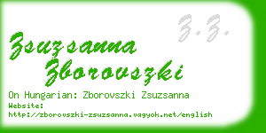 zsuzsanna zborovszki business card